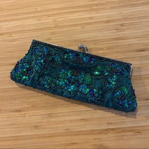 Emerald Green sequin clutch